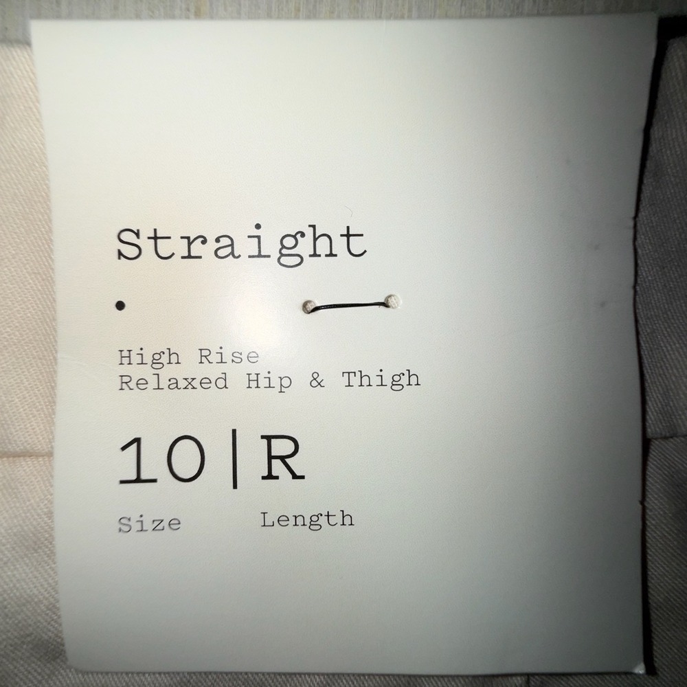 A New Day Womens High-Rise Straight Relaxed Hip Thigh Pants Cream 10R NWT - Picture 3 of 10